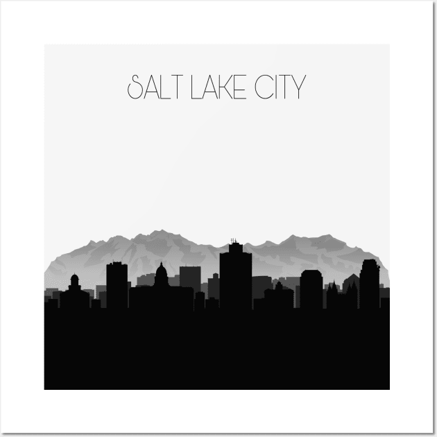 Salt Lake City Skyline Wall Art by inspirowl